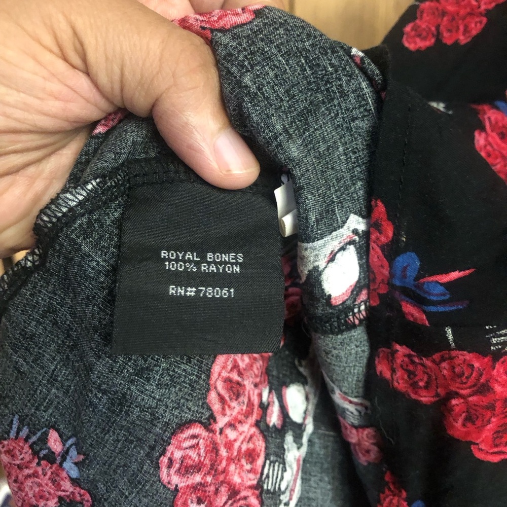 Royal Bones Black and Red Skull Floral Mini Dress - Picture 5 of 5